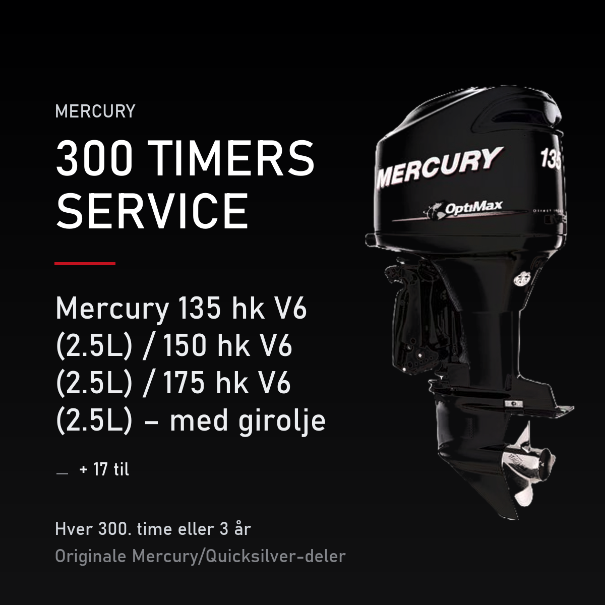 Mercury Optimax servicekit 300 timer – 135 hk V6 (2.5L) / 150 hk V6 (2.5L) / 175 hk V6 (2. – servicekit