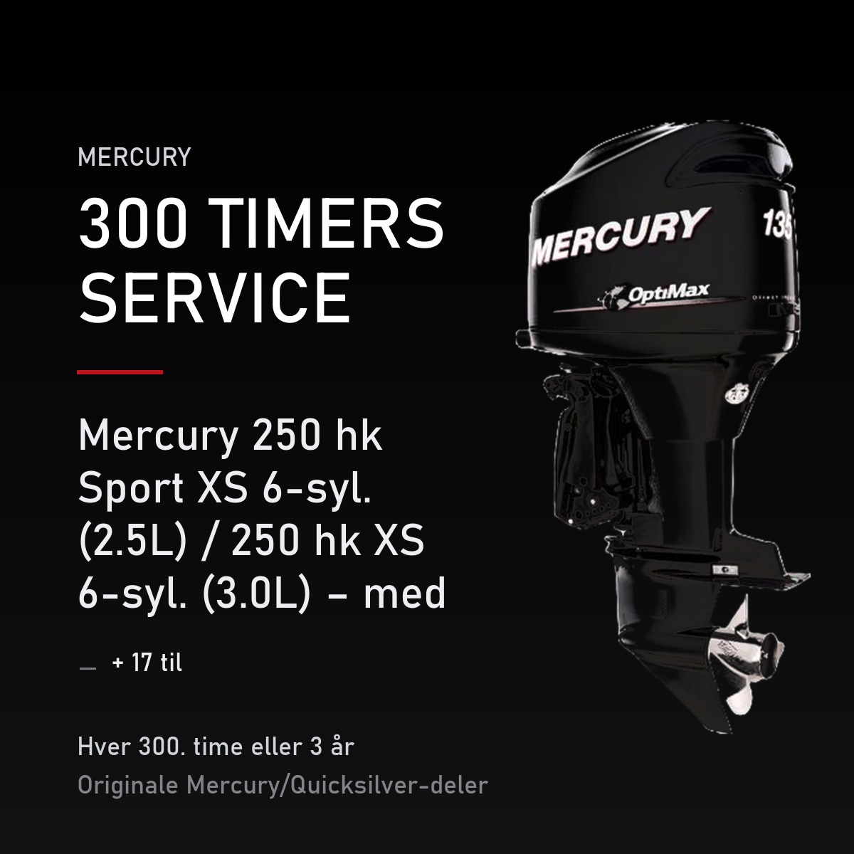Mercury Optimax servicekit 300 timer – 250 hk Sport XS 6-syl. (2.5L) / 250 hk XS 6-syl. (3 – servicekit