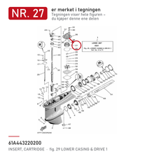 Yamaha Kassettinnsats 61A-44322-02 – nr. 27 i tegningen fra produsentens delekatalog