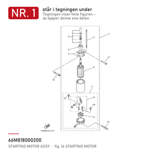 Yamaha Startmotor 66M-81800-02 – nr. 1 i tegningen fra produsentens delekatalog