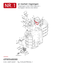 Yamaha CDI-enhet 67F-85540-03 – nr. 1 i tegningen fra produsentens delekatalog