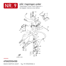 Yamaha Hovedbryter 67G-82510-41 – nr. 9 i tegningen fra produsentens delekatalog