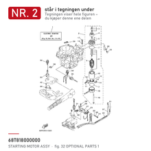 Yamaha 68T-81800-00 Startmotor (Starting Motor Assy) – F6 / F8 / F9.9 / FT9.9