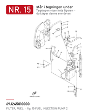 Yamaha Drivstoffilter 69J-24501-00 – nr. 15 i tegningen fra produsentens delekatalog