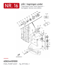 Yamaha Drivstoffpumpe 6D8-24410-10 – nr. 16 i tegningen fra produsentens delekatalog