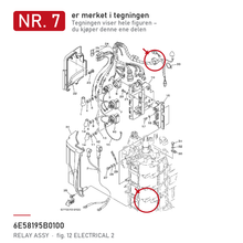 Yamaha Relé 6E5-8195B-01 – nr. 7 i tegningen fra produsentens delekatalog