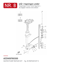 Yamaha Vannpumpesett 6EE-W0078-03 – nr. 8 i tegningen fra produsentens delekatalog