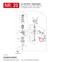 Yamaha Starterrelé 6EM-81941-00 – nr. 20 i tegningen fra produsentens delekatalog