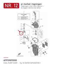 Yamaha Drivstoffpumpe (VST) 6FP-13907-01 – nr. 12 i tegningen fra produsentens delekatalog