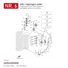 Yamaha Drivstoffilter 6GR-24501-00 – nr. 6 i tegningen fra produsentens delekatalog