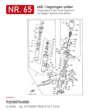 Yamaha O-ring girhus 93210-07540-00 – nr. 65 i tegningen fra produsentens delekatalog
