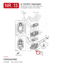 Yamaha O-ring 21A 93210-34633-00 – nr. 13 i tegningen fra produsentens delekatalog