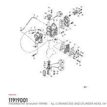 Quicksilver Termostat 11919001 – Mercury – tegning fra Mercurys delekatalog