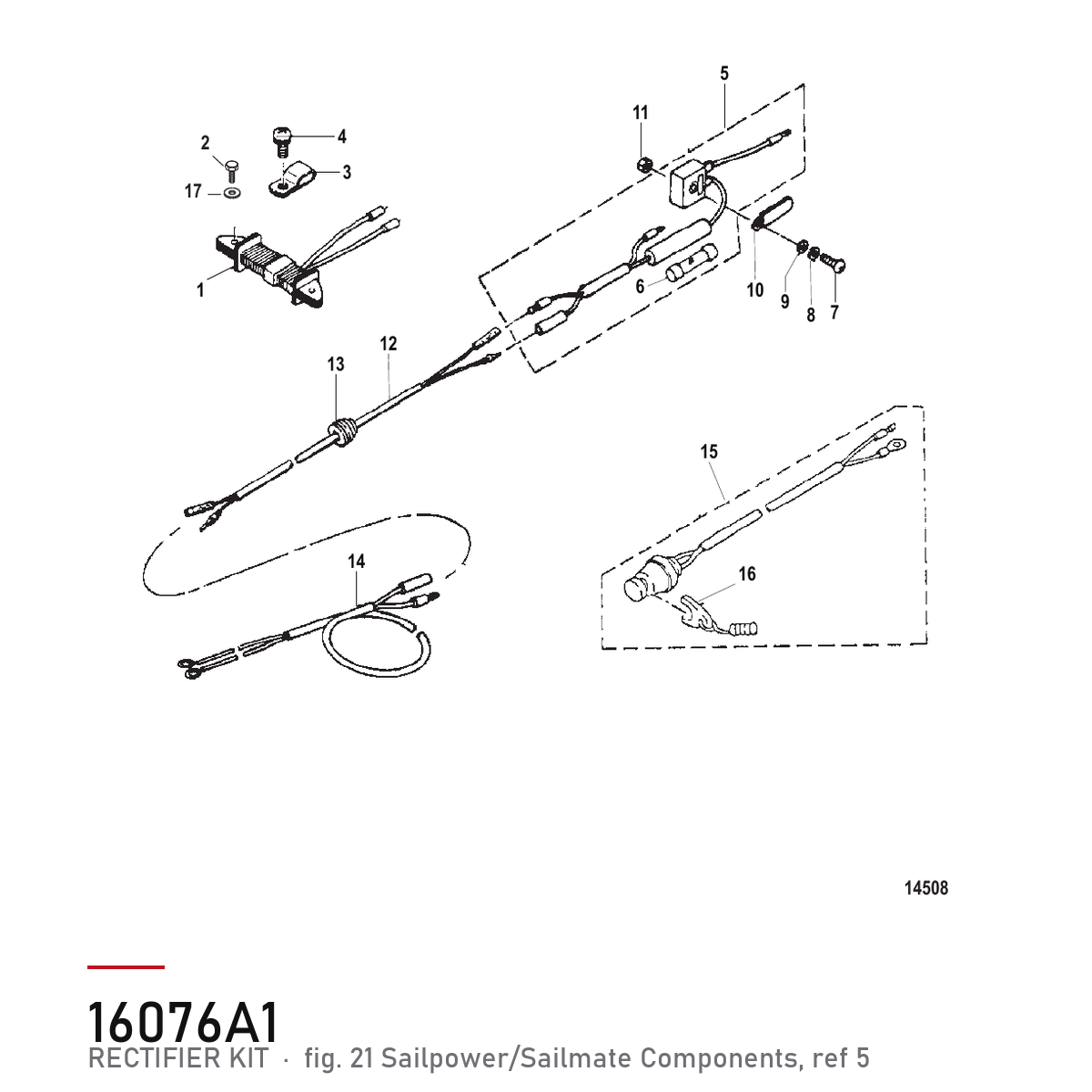 Quicksilver Likeretter 16076A1 – Mercury – tegning fra Mercurys delekatalog