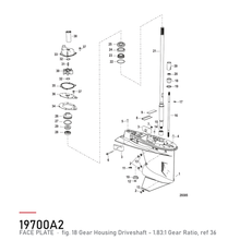 Quicksilver Slitasjeplate vannpumpe 19700A2 – Mercury – tegning fra Mercurys delekatalog
