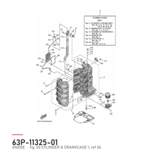 Yamaha Anode 63P-11325-01 – tegning fra Yamahas delekatalog