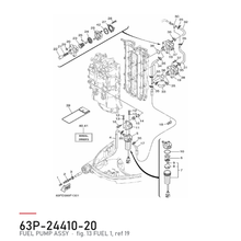 Yamaha Drivstoffpumpe 63P-24410-20 – tegning fra Yamahas delekatalog