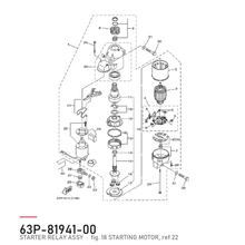 Yamaha Starterrele 63P-81941-00 – tegning fra Yamahas delekatalog