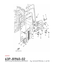 Yamaha Likeretter og regulator 63P-81960-02 – tegning fra Yamahas delekatalog