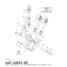 Yamaha Støvtetning trim 64E-43822-00 – tegning fra Yamahas delekatalog