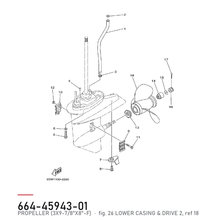 Yamaha Propell 664-45943-01 – tegning fra Yamahas delekatalog
