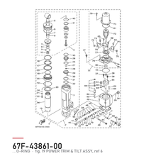 Yamaha O-ring trim-lokk 67F-43861-00 – tegning fra Yamahas delekatalog