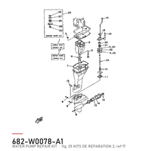 Yamaha Vannpumpesett 682-W0078-A1 – tegning fra Yamahas delekatalog