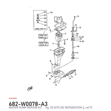 Yamaha Vannpumpesett 682-W0078-A3 – tegning av hele figuren fra produsentens delekatalog
