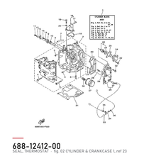 Yamaha Termostatpakning 688-12412-00 – tegning fra Yamahas delekatalog