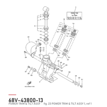 Yamaha Trim- og tiltenhet 68V-43800-13 – tegning av hele figuren fra produsentens delekatalog