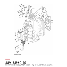 Yamaha Likeretter og regulator 68V-81960-10 – tegning fra Yamahas delekatalog