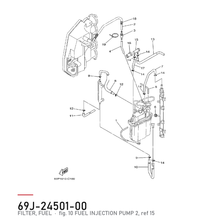 Yamaha Drivstoffilter 69J-24501-00 – tegning fra Yamahas delekatalog
