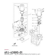 Yamaha Powertrim-motor 69J-43880-01 – tegning fra Yamahas delekatalog