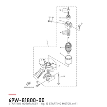 Yamaha Startmotor 69W-81800-00 – tegning fra Yamahas delekatalog