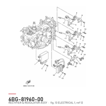 Yamaha Likeretter og regulator 6BG-81960-00 – tegning fra Yamahas delekatalog