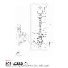Yamaha Powertrim-motor 6C5-43880-01 – tegning fra Yamahas delekatalog