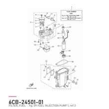 Yamaha Drivstoffilter 6CB-24501-01 – tegning fra Yamahas delekatalog