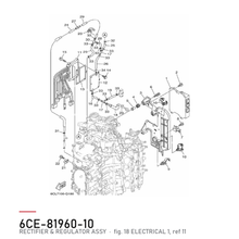 Yamaha Likeretter og regulator 6CE-81960-10 – tegning fra Yamahas delekatalog