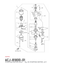 Yamaha Startmotor 6CJ-81800-01 – tegning fra Yamahas delekatalog