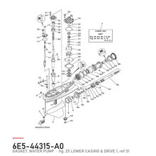 Yamaha Pakning 6E5-44315-A0 – tegning fra Yamahas delekatalog