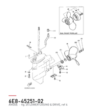 Yamaha Anode 6E8-45251-02 – tegning fra Yamahas delekatalog