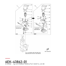 Yamaha O-ring trimmotor 6EK-43862-01 – tegning fra Yamahas delekatalog