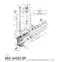 Yamaha Ytterplate kassett 6EK-44323-00 – tegning fra Yamahas delekatalog