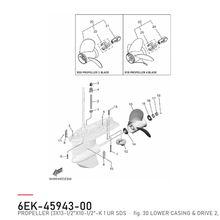 Yamaha Propell 6EK-45943-00 – tegning fra Yamahas delekatalog