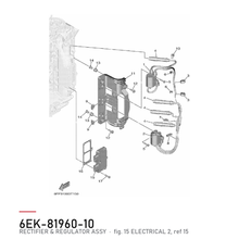 Yamaha Likeretter og regulator 6EK-81960-10 – tegning fra Yamahas delekatalog
