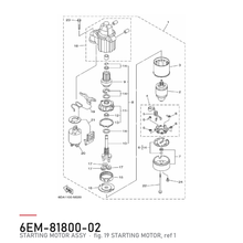 Yamaha Startmotor 6EM-81800-02 – tegning fra Yamahas delekatalog