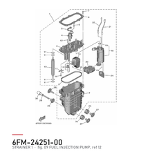 Yamaha Drivstoffsil 6FM-24251-00 – tegning fra Yamahas delekatalog