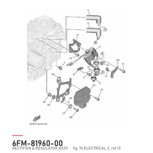 Yamaha Likeretter og regulator 6FM-81960-00 – tegning fra Yamahas delekatalog