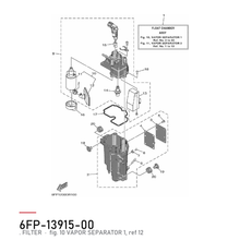 Yamaha Filter 6FP-13915-00 – tegning fra Yamahas delekatalog