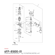Yamaha Startmotor 6FP-81800-01 – tegning fra Yamahas delekatalog